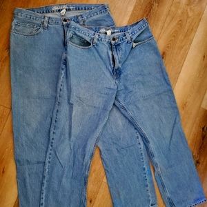 Mens Eddie Bauer relaxed fit pants 34x32 (2) pairs